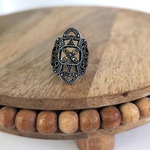 Marcasite Gold Diamond Ring